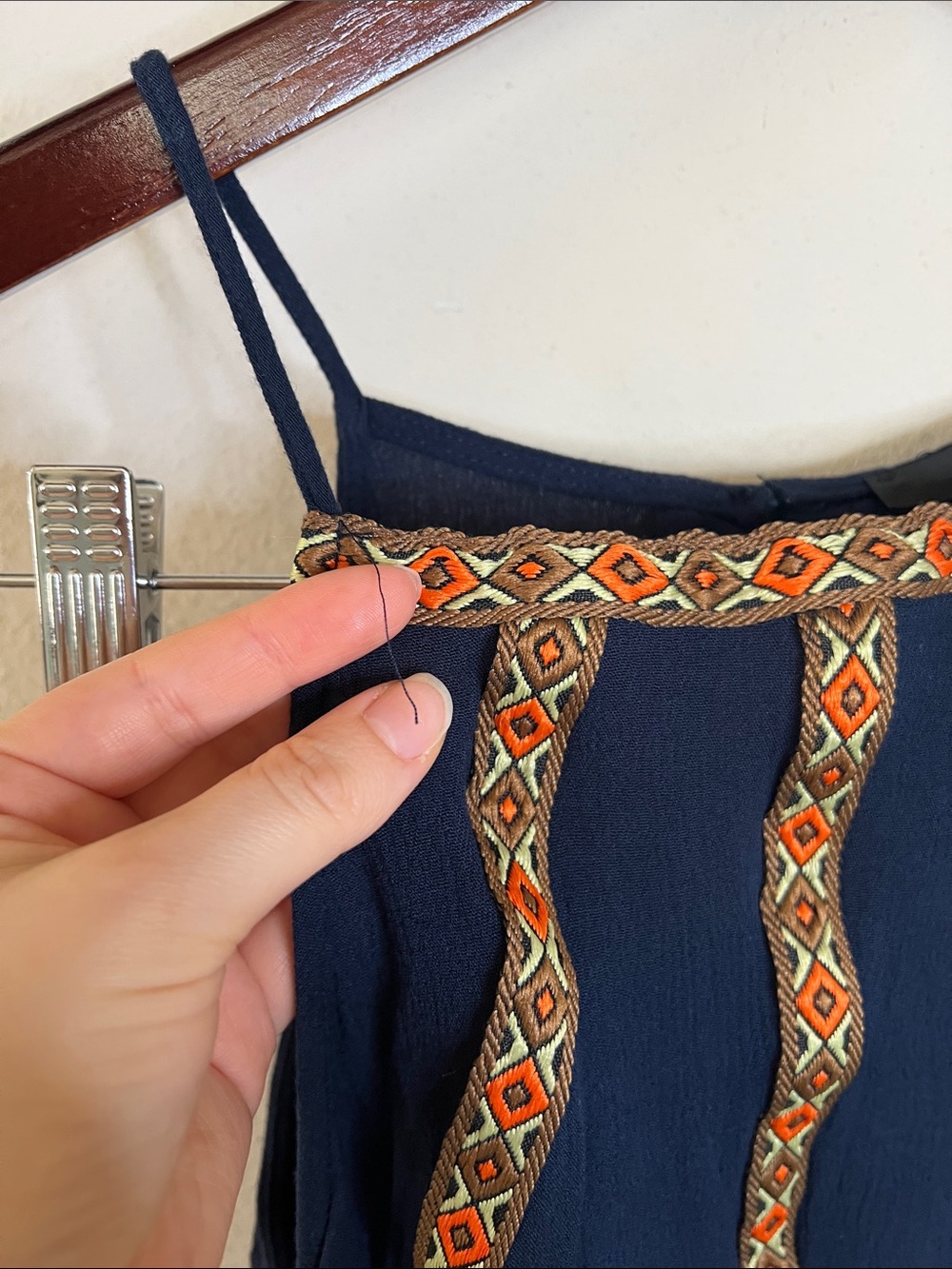 Papaya Tank Top Boho Blue Tassles Summer Size Medium - Picture 11 of 11